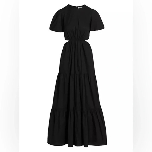 WAYF Plaza Cutout Puff Sleeve Tiered Maxi Dress Animal Print - Picture 3 of 10